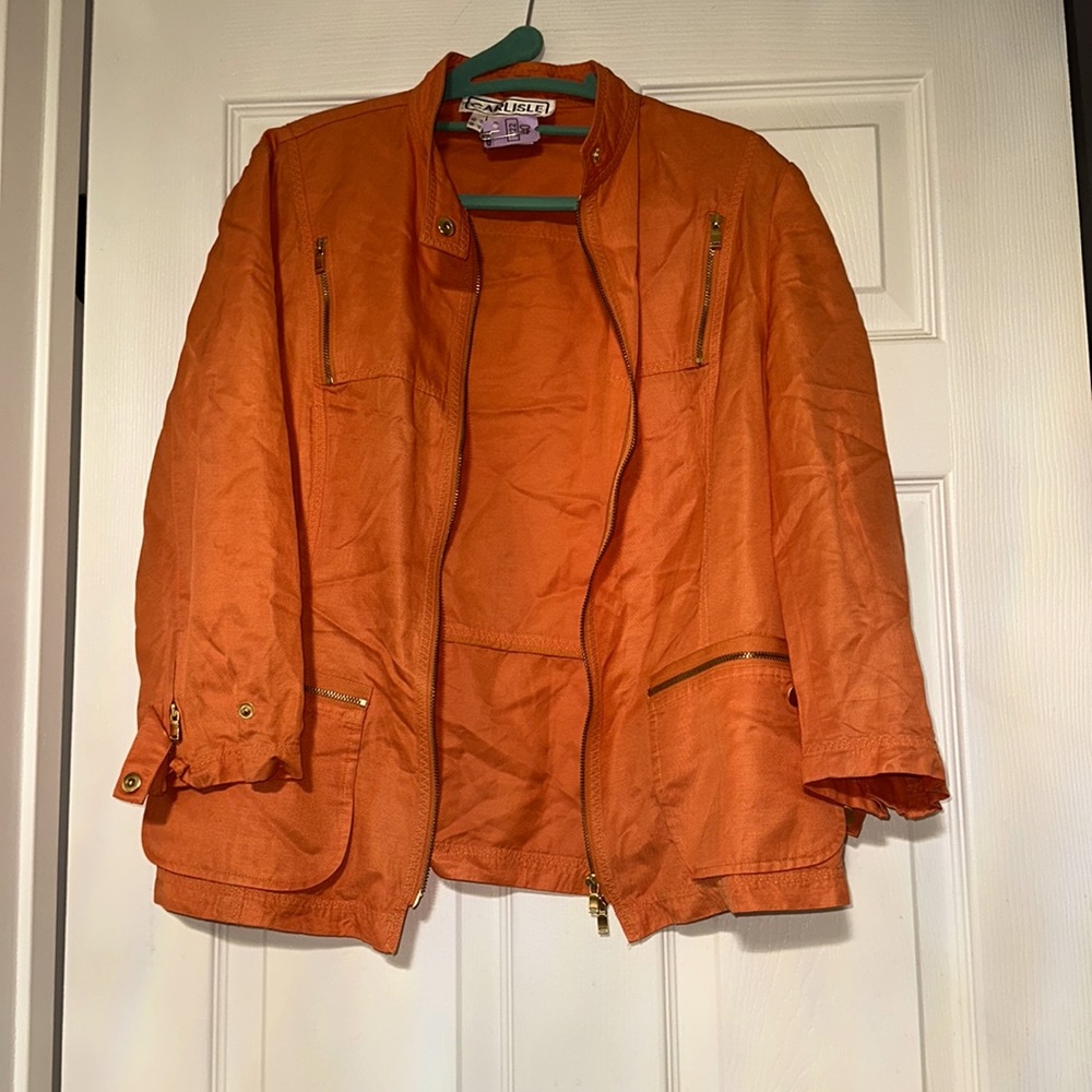 Carlisle light weight orange jacket. Excellent condition. Size 10.